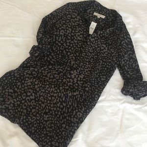 Loft Leopard Print Shirt Dress